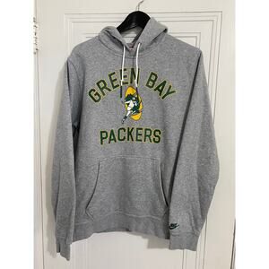 Green Bay Packers Gray Nike Hoodie Size Large